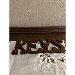 Vintage Key Holder Wood with 4 Hooks